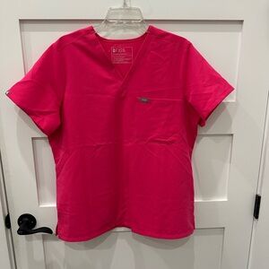 Figs Catarina One-Pocket Scrub Top Pink Size Large